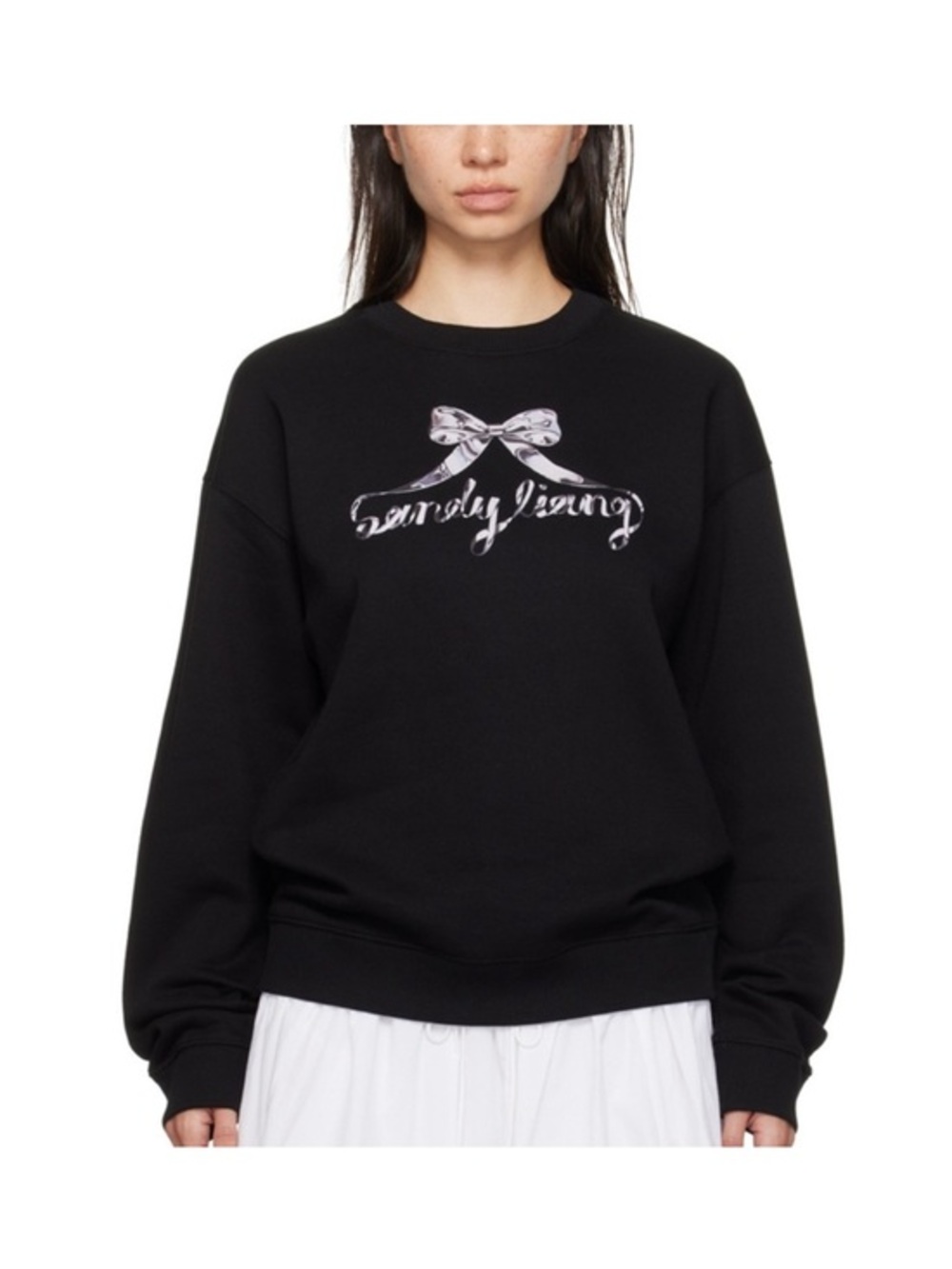 Sandy Liang Chrome Bow Sweatshirt